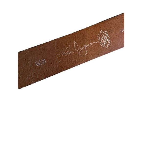 Vintage Martin Dingman Brown Leather Mens Belt Metal Buckle - Picture 8 of 8